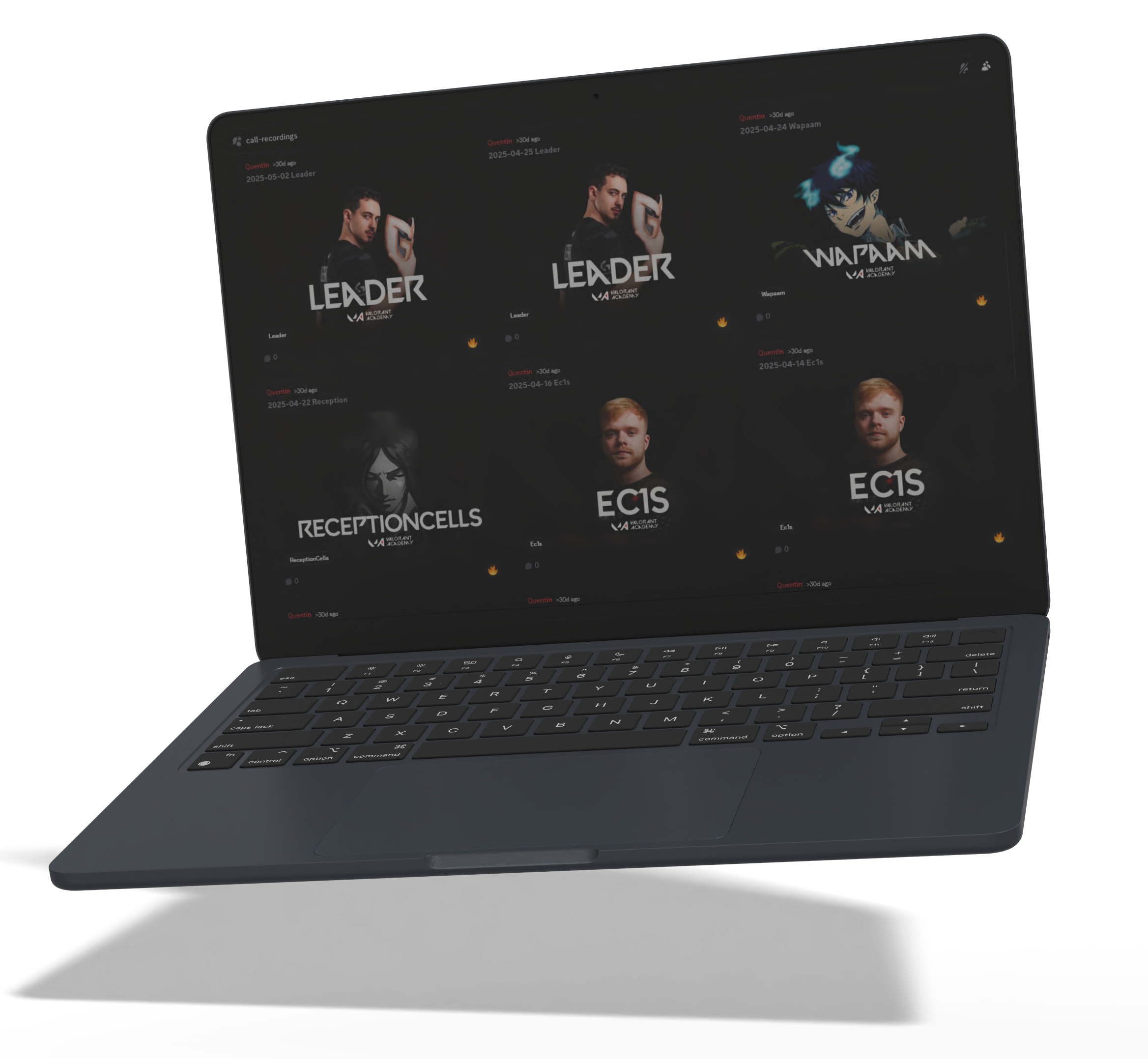 Call recordings archive mockup